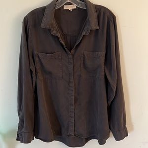 Side stitch 100% Lyocell Placket Front Shirt Sz Medium